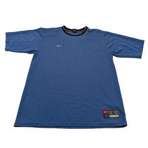 VTG Nike Team Jersey T Shirt Mens L Blue Short Sleeve Soccer Training‎ 90s Y2K